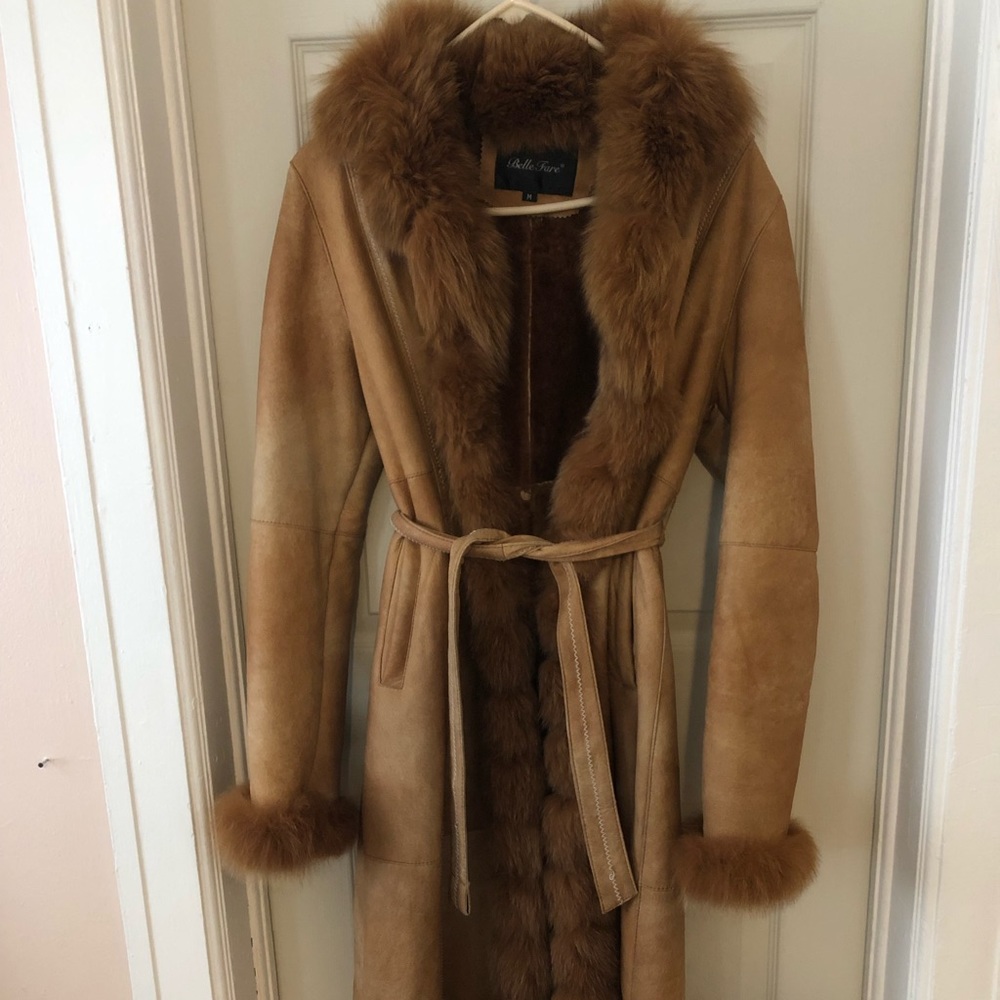 Belle Fare shearling and red fox coat